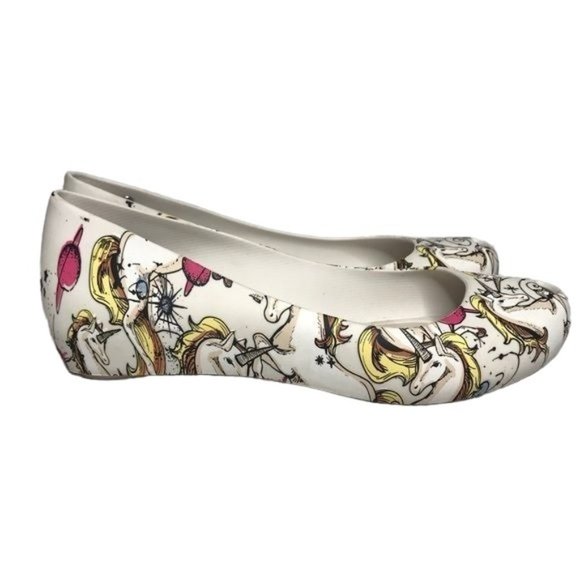 Melissa Ultragirl 3db II unicorn wedges flats 8 - Picture 1 of 10